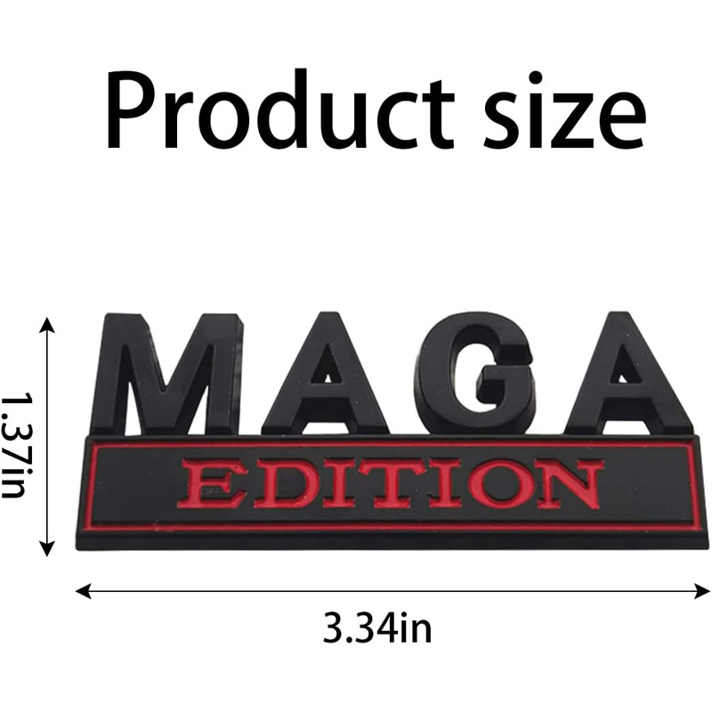 4pcs MAGA Edition Car  Metal Badge Sticker Truck Replacement, Suitable For General Motors SUV,Motorcycle, Bicycle Chrome Alloy photo 3