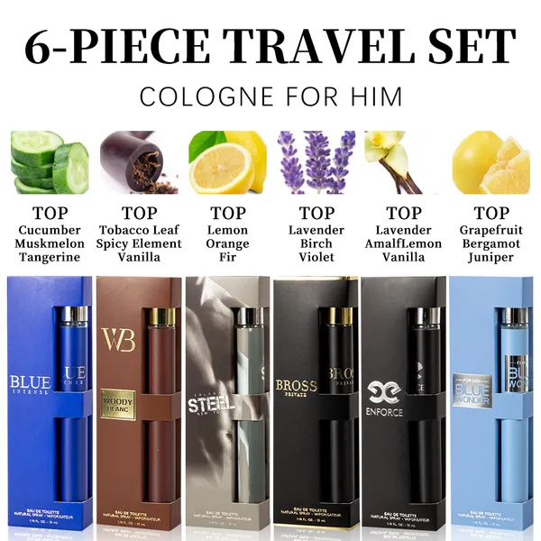 6pcs Set, 1.18fl.oz 35ml Each Bottle, Men's Eau De Toilette Spray, Long-Lasting Perfume, 6 Different Scent, Perfect For Dating, Daily Life, Parties, Gift Giving photo 2