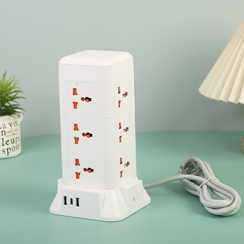 Extension 12 Way Tower Power Lead With 3 P Orts Multi Socket Surge Protected photo 4