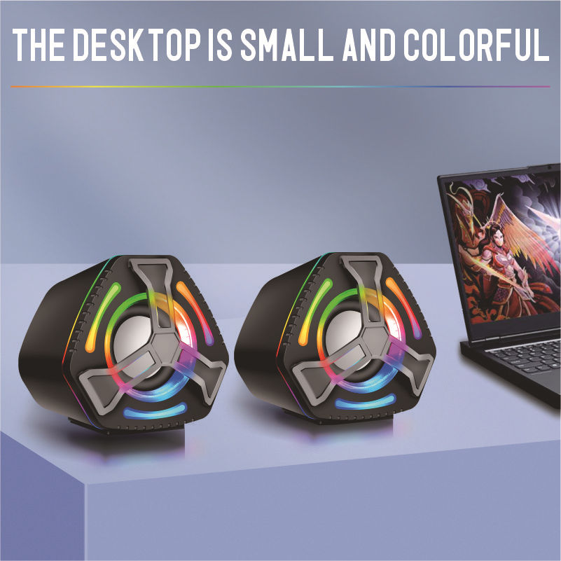 New Cross-border Usb Computer, Light Up, Small Speaker, Wired Notebook, Desktop, Heavy Subwoofer, RGB Speaker photo 5
