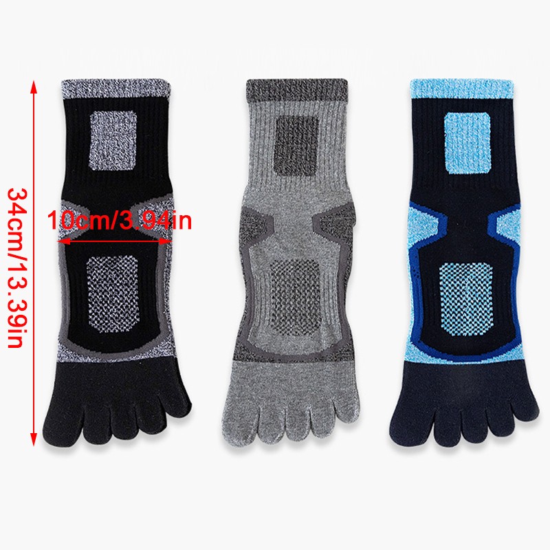 5Pairs Mens Cotton Blend Athletic Running Sports Socks Finger Toe Socks Toe Sock photo 2