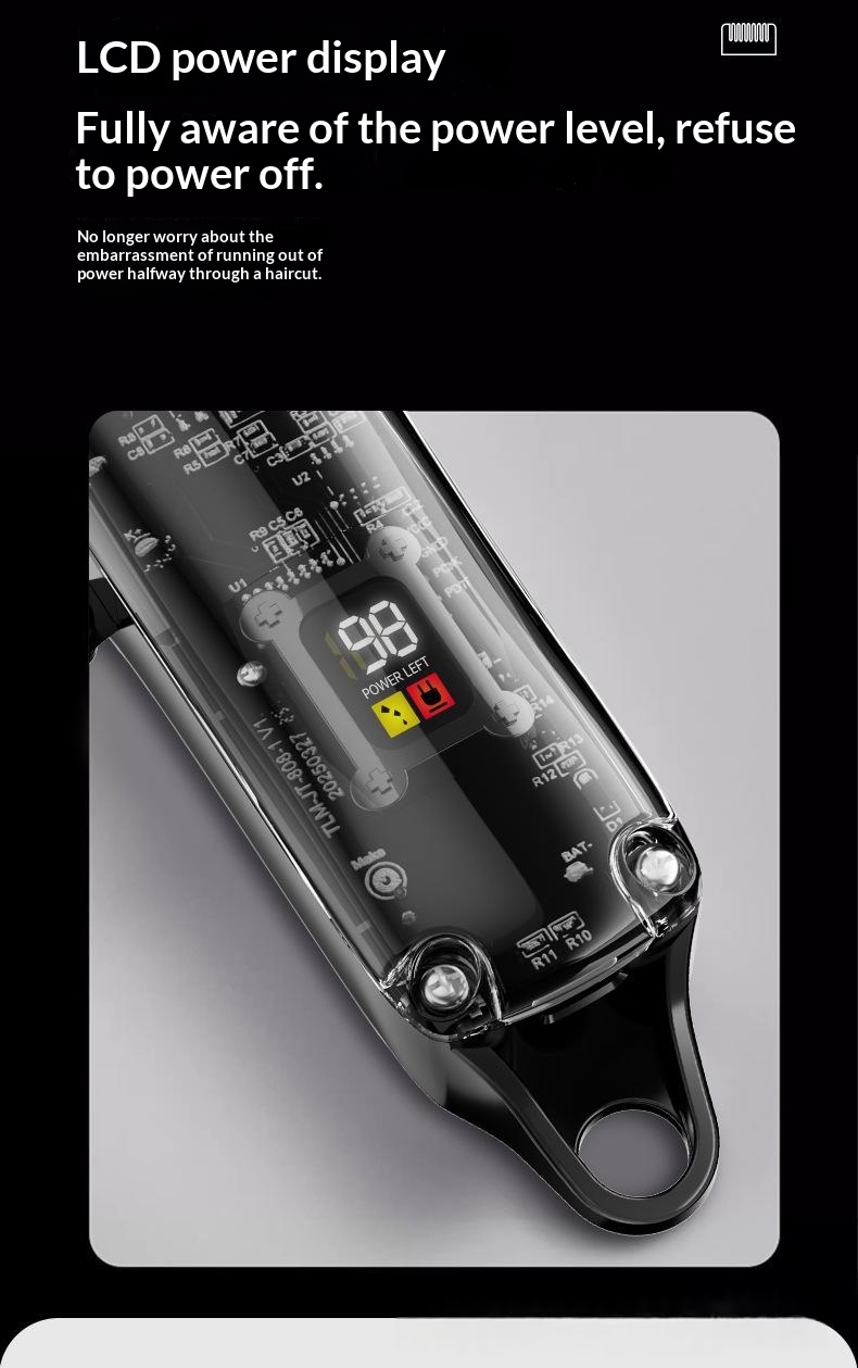 High-Power Pet Clipper With Transparent Shell & Digital Display photo 2