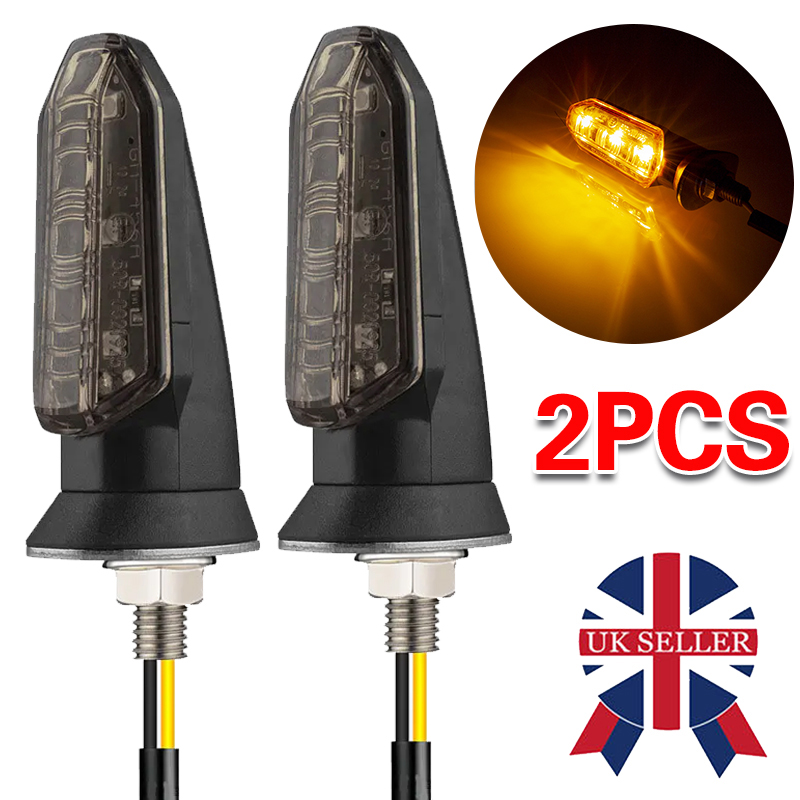 2Pcs Motorcycle Motorbike Turn Signal Lights Indicators Lamp Amber Mini LED 12V photo 1
