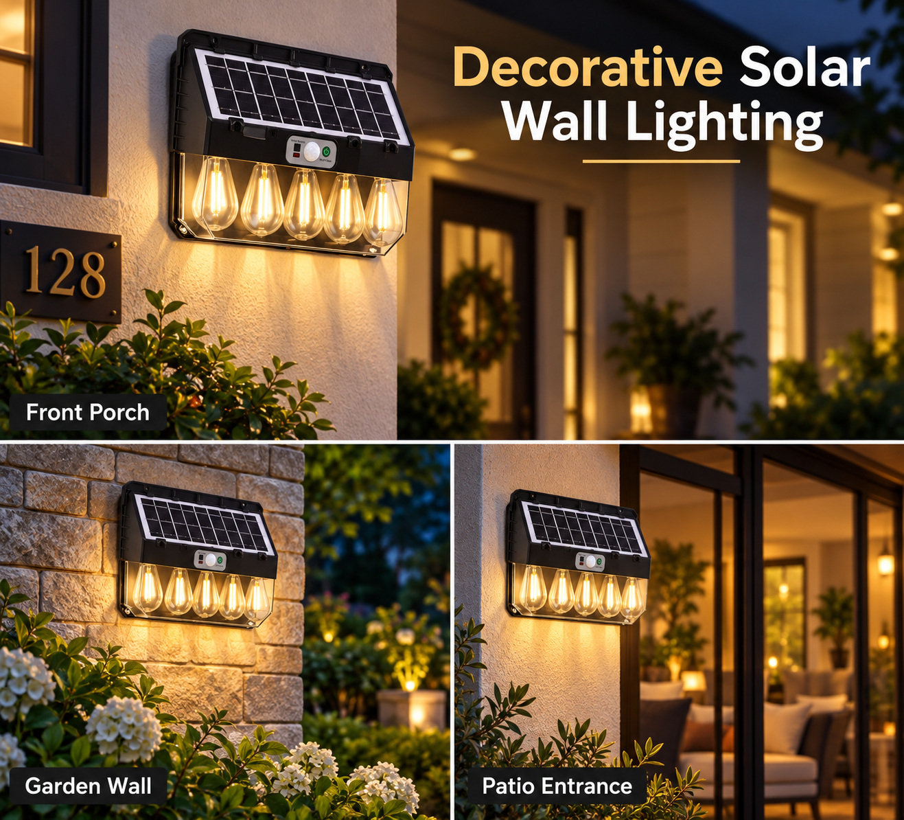 Solar Powered Rechargeable Motion Sensor LED Work Light 4800mAh For Auto W7116 5 Battery Street photo 7