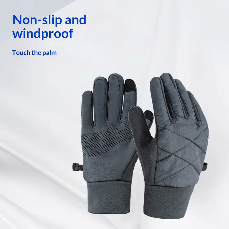 Cross-Border Autumn And Winter Cycling Gloves For Men And Women, Spliced, Non-Slip, Windproof, Touch-Sensitive Palm Protection, Shock-Absorbing, Wear-Resistant For Cycling photo 1