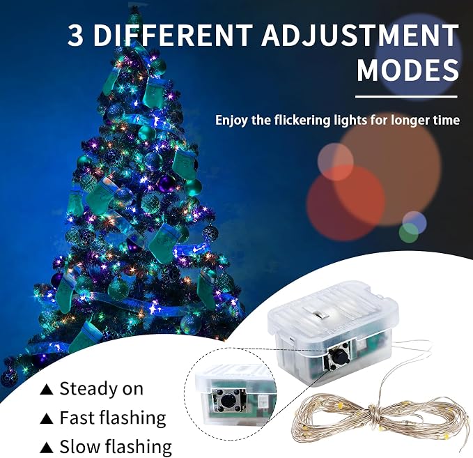 8-Pack 7FT Battery Operated 20 LED Multicolor Fairy String Lights With 3 Modes Waterproof Party Decor photo 4