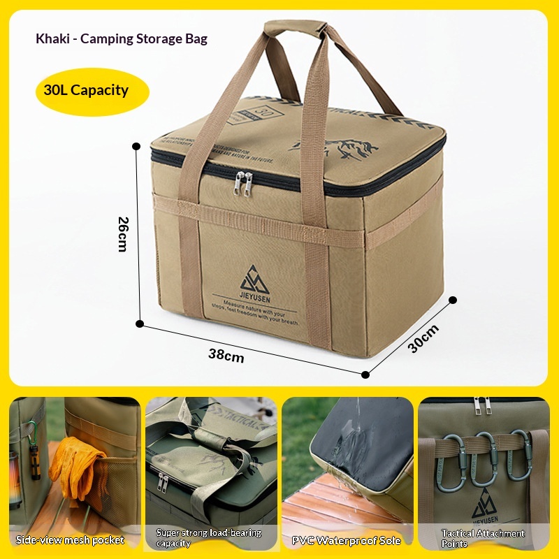 Outdoor Camping Gear Storage Bag, Cooking Utensils, Tableware, Miscellaneous Items Bag, Portable Tools And Accessories, Gas Canister, Cassette Stove, Camping photo 4