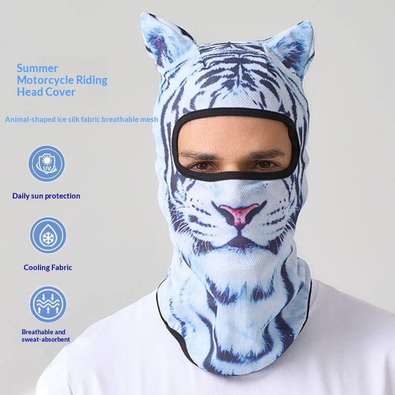 Summer Cycling Hood For Men, Ice Silk Quick-Drying Motorcycle Hood For Women, Thin Breathable Outdoor Sports Fishing Sun Protection Mask photo 1
