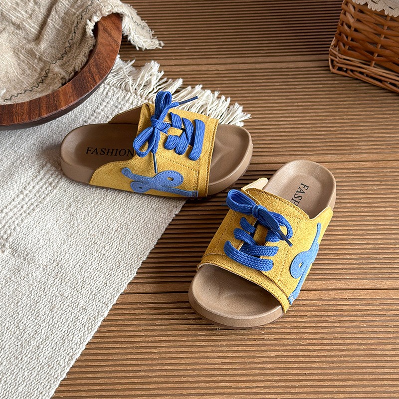2026 Summer New Girls Platform Slippers, Trendy Casual Non-slip Versatile Outdoor Lace-up Slide Sandals photo 3