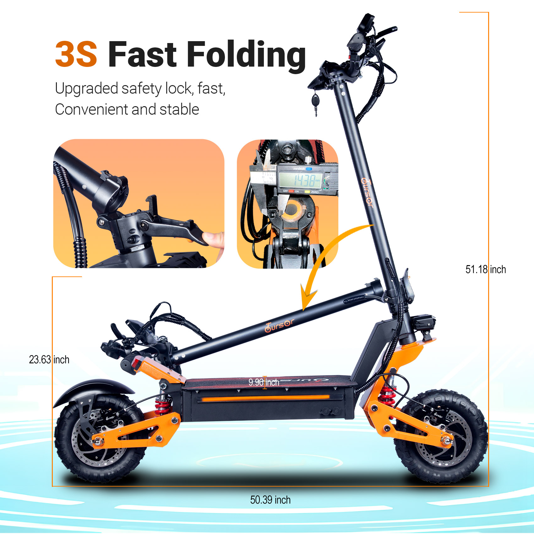 X5 Pro 3000W 60V 40Ah 11 Inches Off Road Eletric Scooter With NFC photo 8