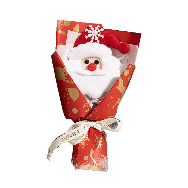 Handmade Pipe Cleaner Christmas Mini Bouquet Santa Snowman Xmas Ornaments Finished Table Decorations For Gift Box Matching Christmas Eve Home Decor photo 1