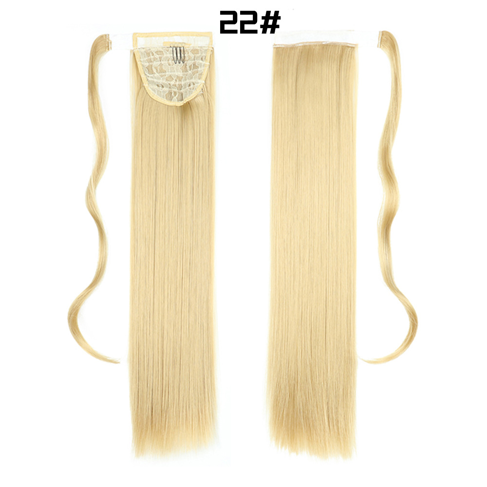 European And American Long Straight Hair Velcro Ponytail photo 8