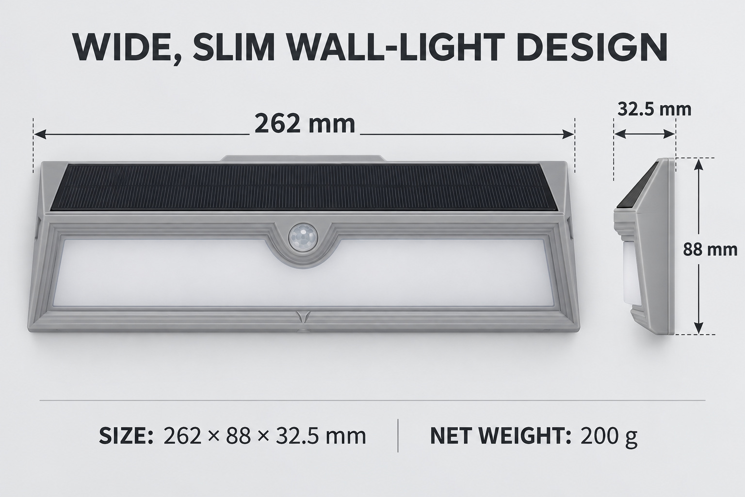Solar Powered Rechargeable Motion Sensor LED Work Light 1800mAh For Auto W123 1x 18650 Battery photo 2