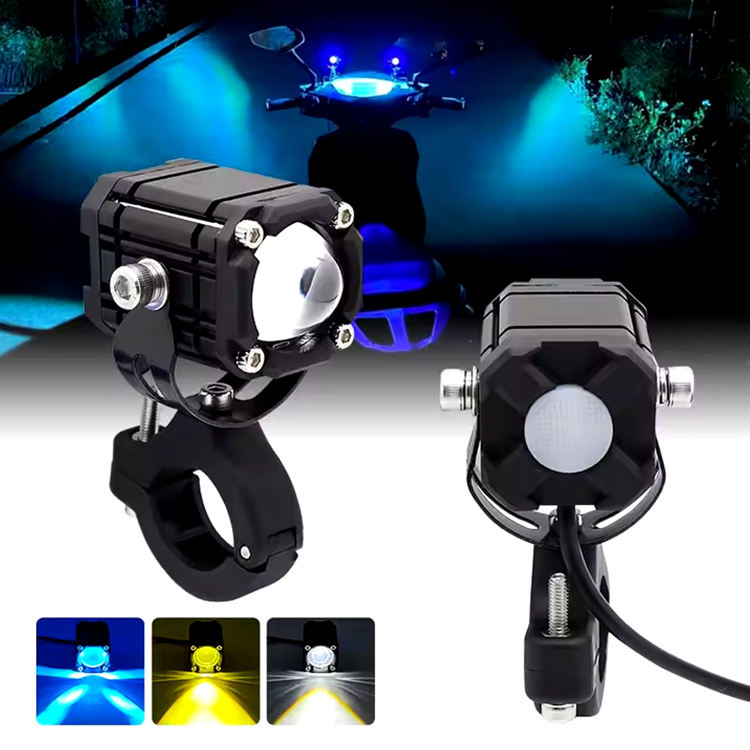 2pcs M5 Spotlight Ultra Bright LED Fog Lights, Headlights, Motorcycles, Cars, Projectors, Waterproof, Universal, Suitable For Motorcycles, SUV, Small, Auxiliary, Spotlight, 12W photo 1