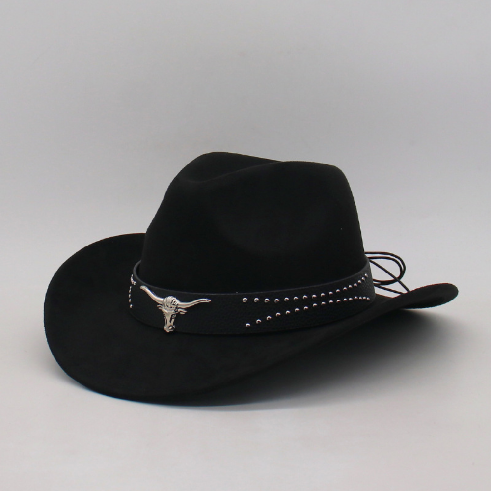 Retro Western Cowboy Hat With Horn Decorative Buckles - Leather Cap For Parents And Children - Outdoor Prairie Photography Hat - Knight's Cap photo 2