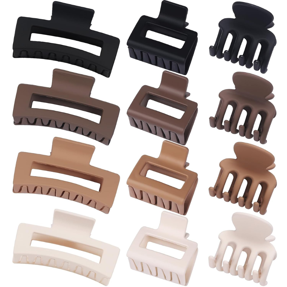 12PCS Hair Claw Clips For Women & Girls, 3 Styles Decorative Hair Clips, Strong Grip Hair Accessories For Daily Styling photo 2