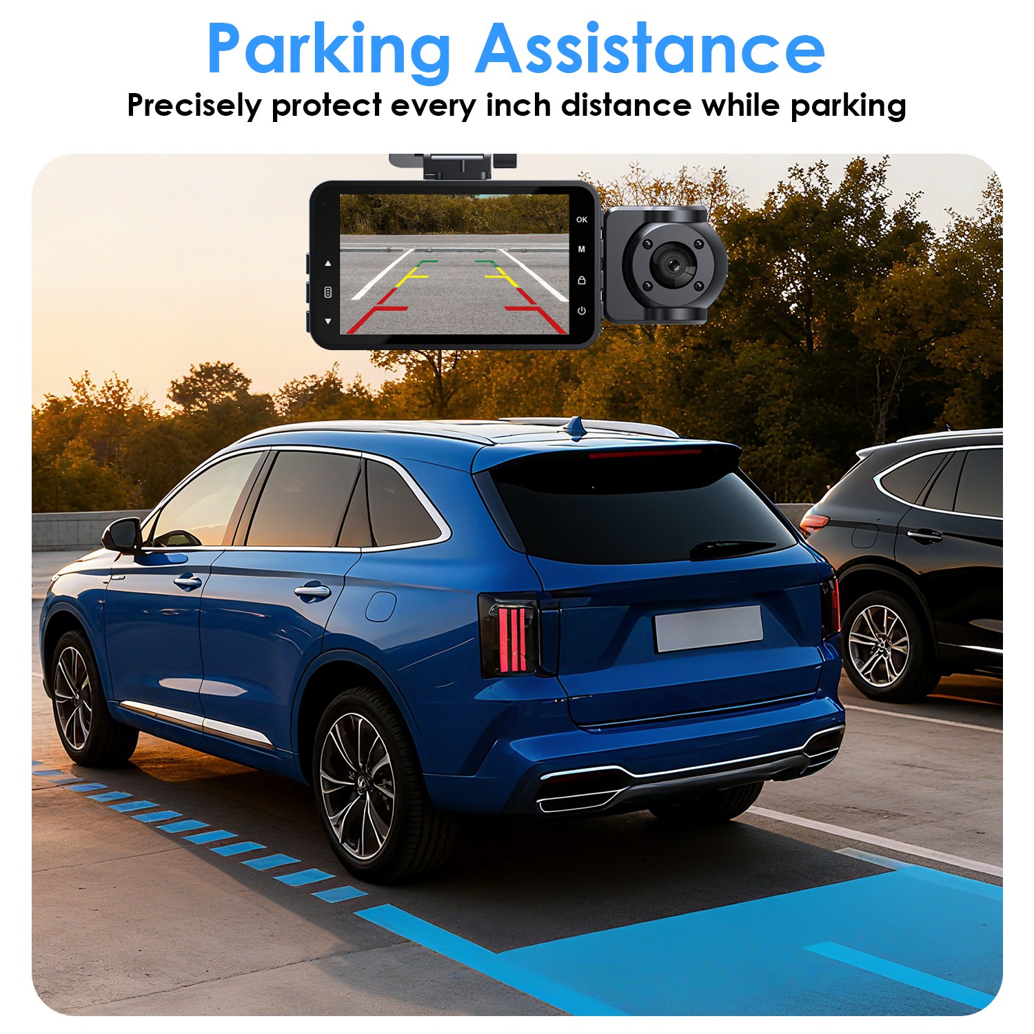WiFi FHD 1080P 3 Channel Car Dash Cam Front Rear Inside With 32G MMC Card Motion Detection Loop Recording Infrared Night Vision Surveillance Car Camera With App Control photo 8