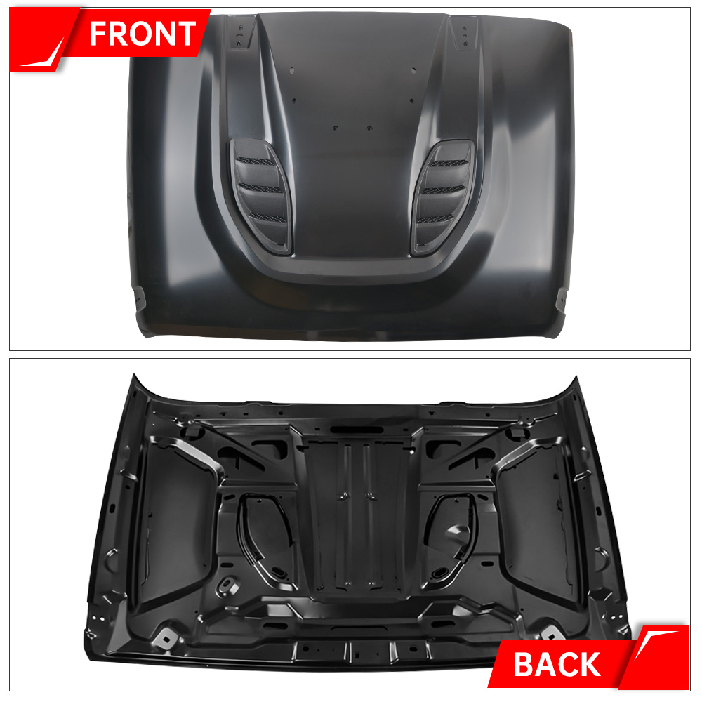 Vented Heat Dispersion Hood Compatible With Je Ep Wrangler JK JKU 2007-2017,10th Anniversary Edition Metal Replacement Hoods Accessory Black photo 2