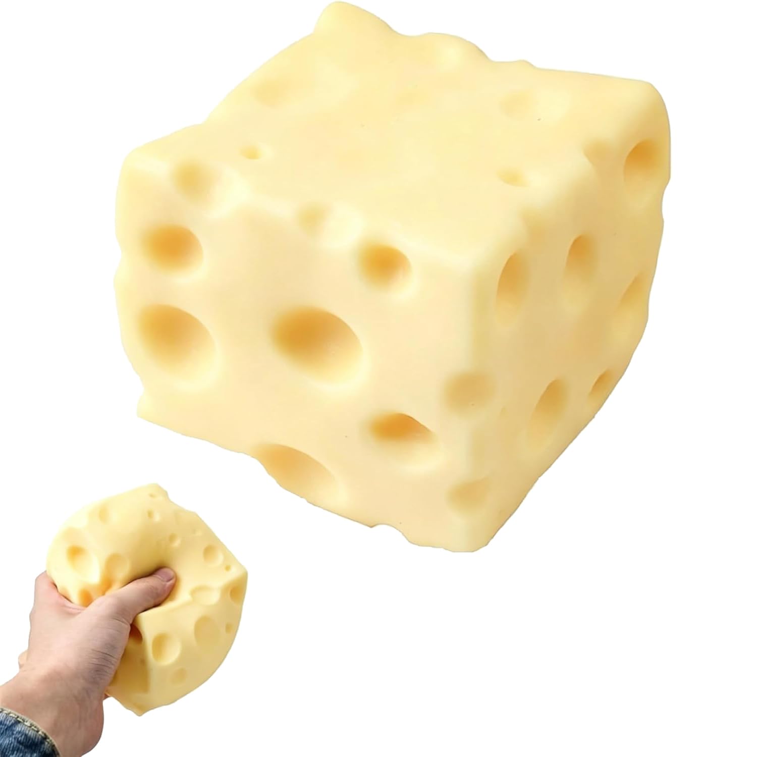 Cheese  Toy For Stress & Anxiety Relief  Soft Skin-Feel Cheese Block Squeeze Toy, Great Fidget Companion For Adults,  Food Design photo 1