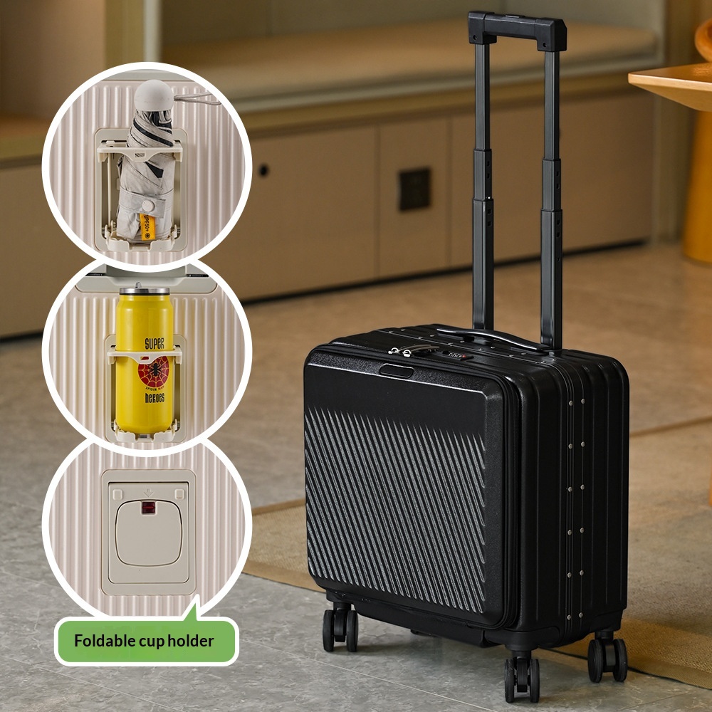 18 Inch Front Open Boarding Case, Contrasting Color Travel Suitcase, 19 Open Box, Leather Suitcase, Multifunctional Suitcase photo 2