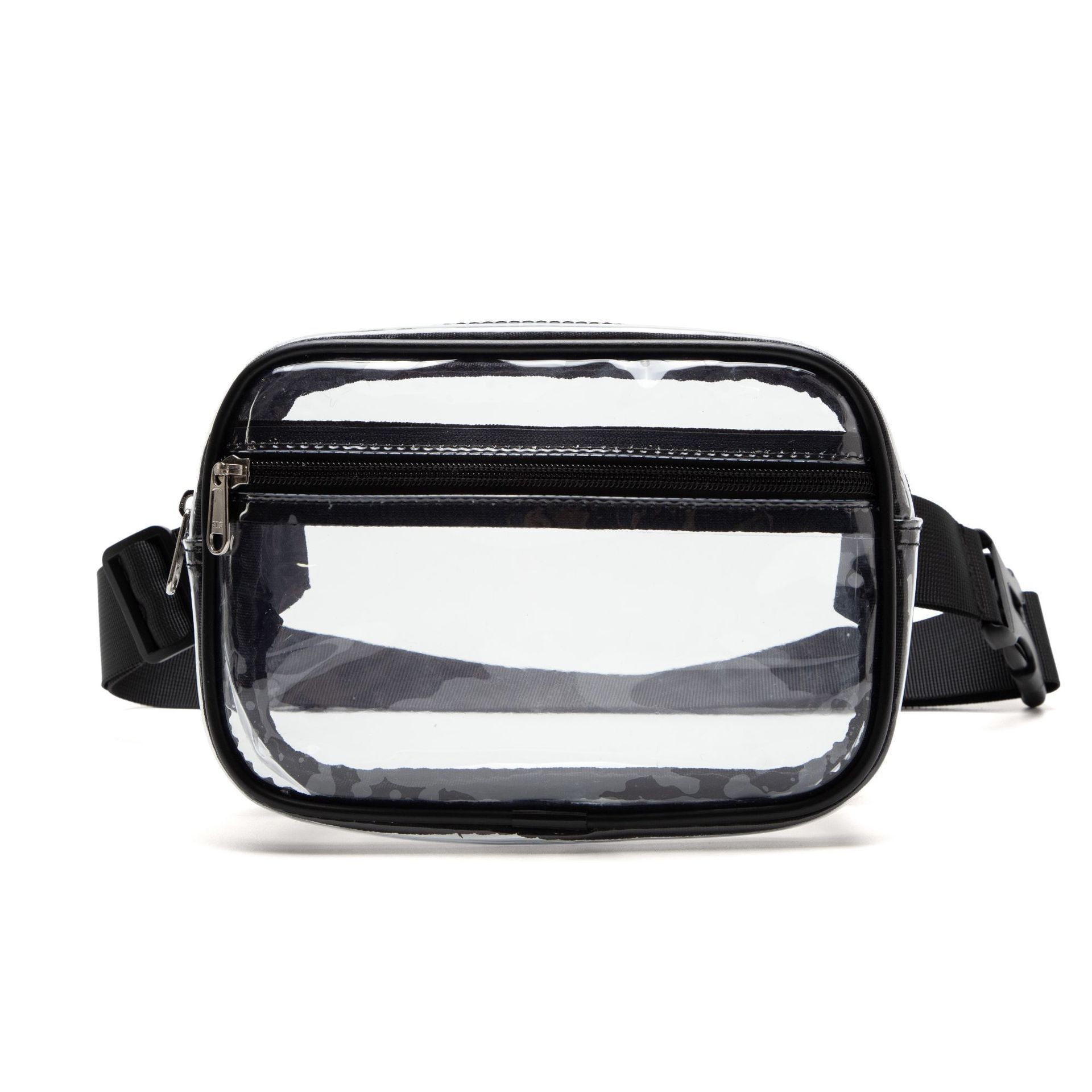 Transparent PVC Toiletry Bag, Waterproof, Portable, Large Capacity Crossbody Makeup Bag, Outdoor Sports Storage Bag, Waist Bag - Black photo 2