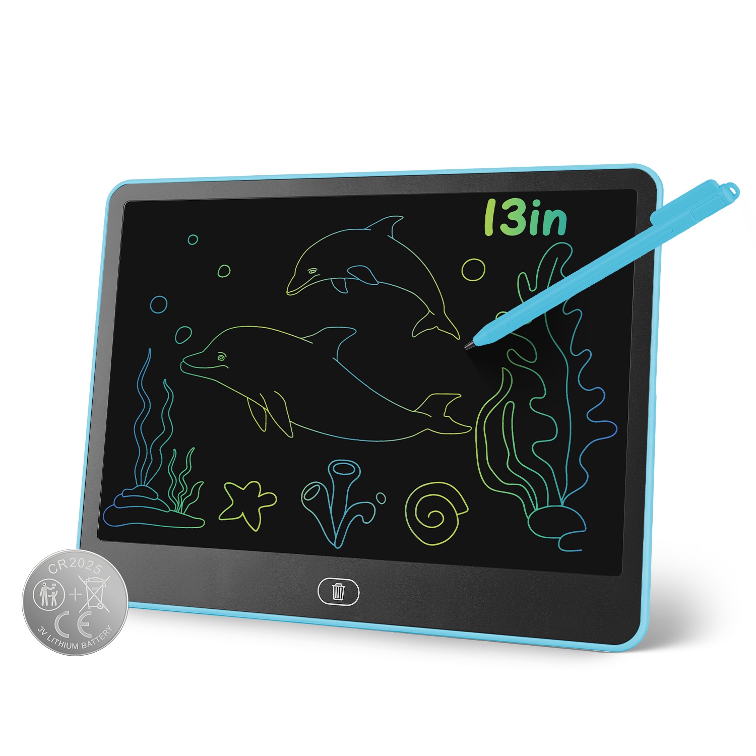 LCD Writing Tablet For Kids, Reusable Doodle Board With Stylus & Lock Function, One-Touch Erase Drawing Pad For Boys Girls Toddler Travel Learning Toys photo 8