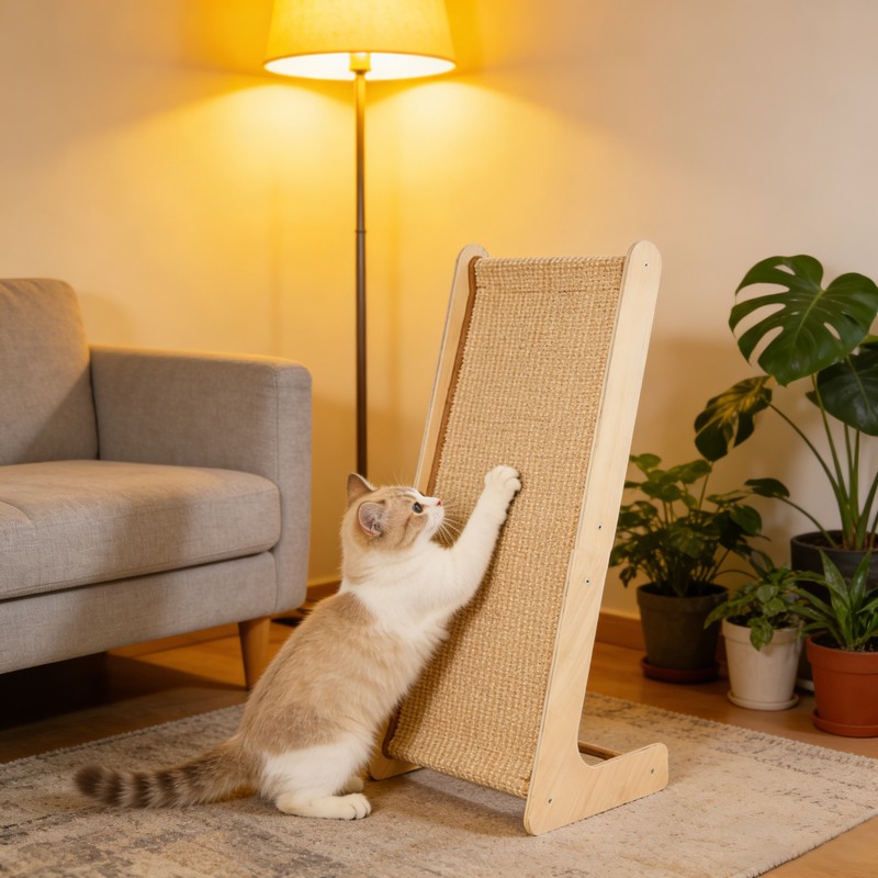 Dual Use Sisal Cat Scratcher Large Cat Scratcher L Shape Scratch Pad For Cats photo 2