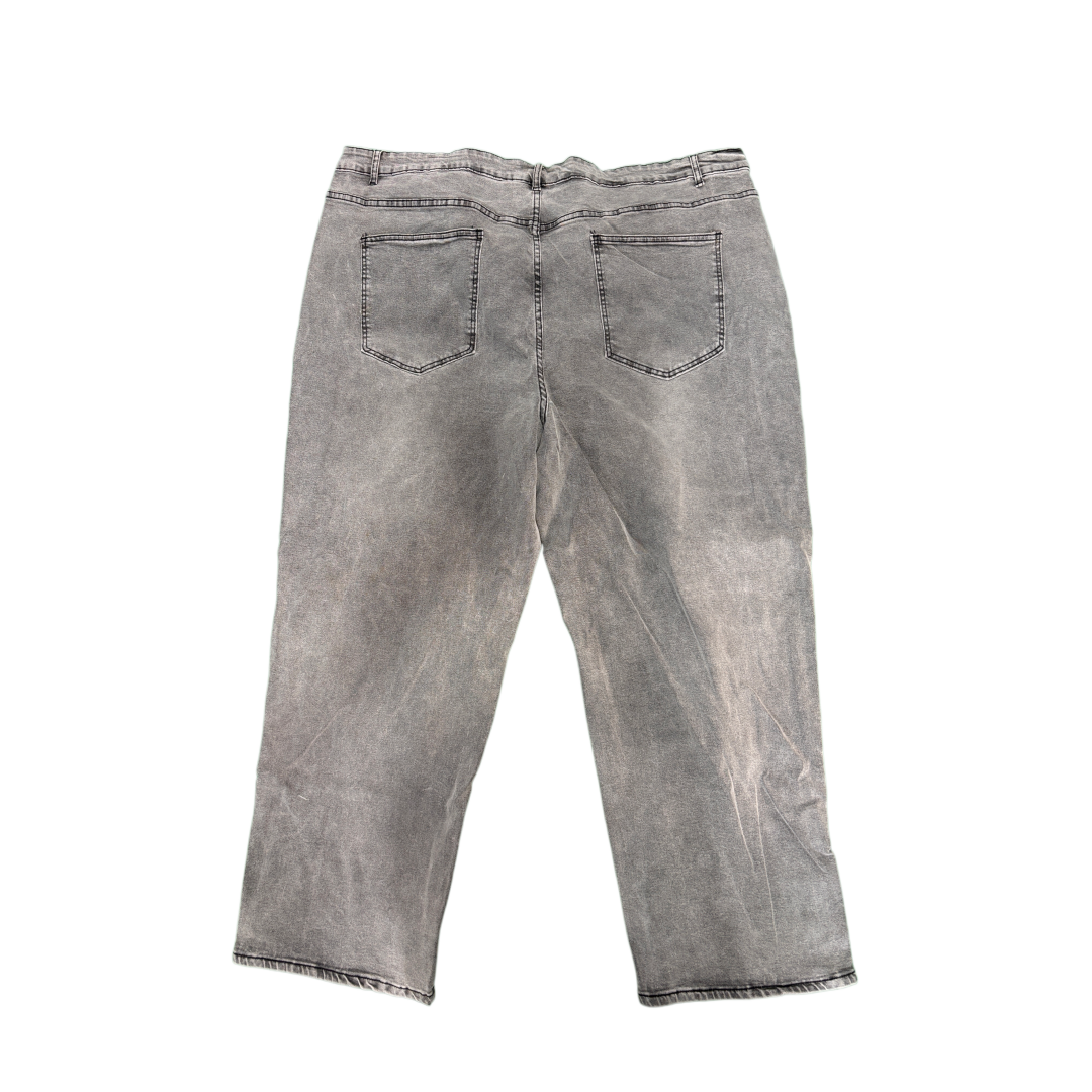Washed Grey Jeans Men Loose Fit Denim Pants Casual Streetwear Oversized Plus Size Big Size Ready Stock photo 5