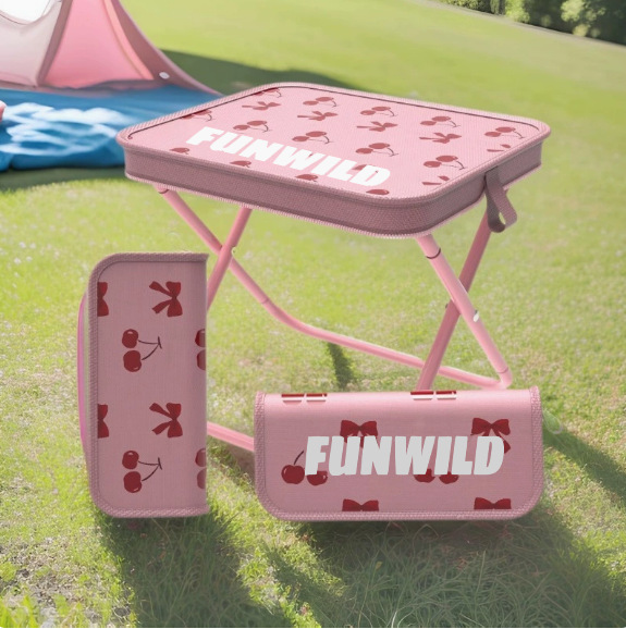 Portable Foldable Camping Stool Chair Small Handbag Style Folding Outdoor Stool, Student Stool, Queue Essential, Picnic Stool & Train Stool photo 1