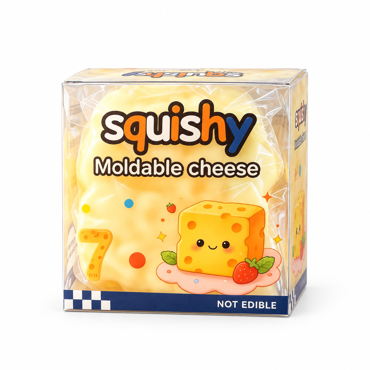 Cheese  Toy For Stress & Anxiety Relief  Soft Skin-Feel Cheese Block Squeeze Toy, Great Fidget Companion For Adults,  Food Design photo 2