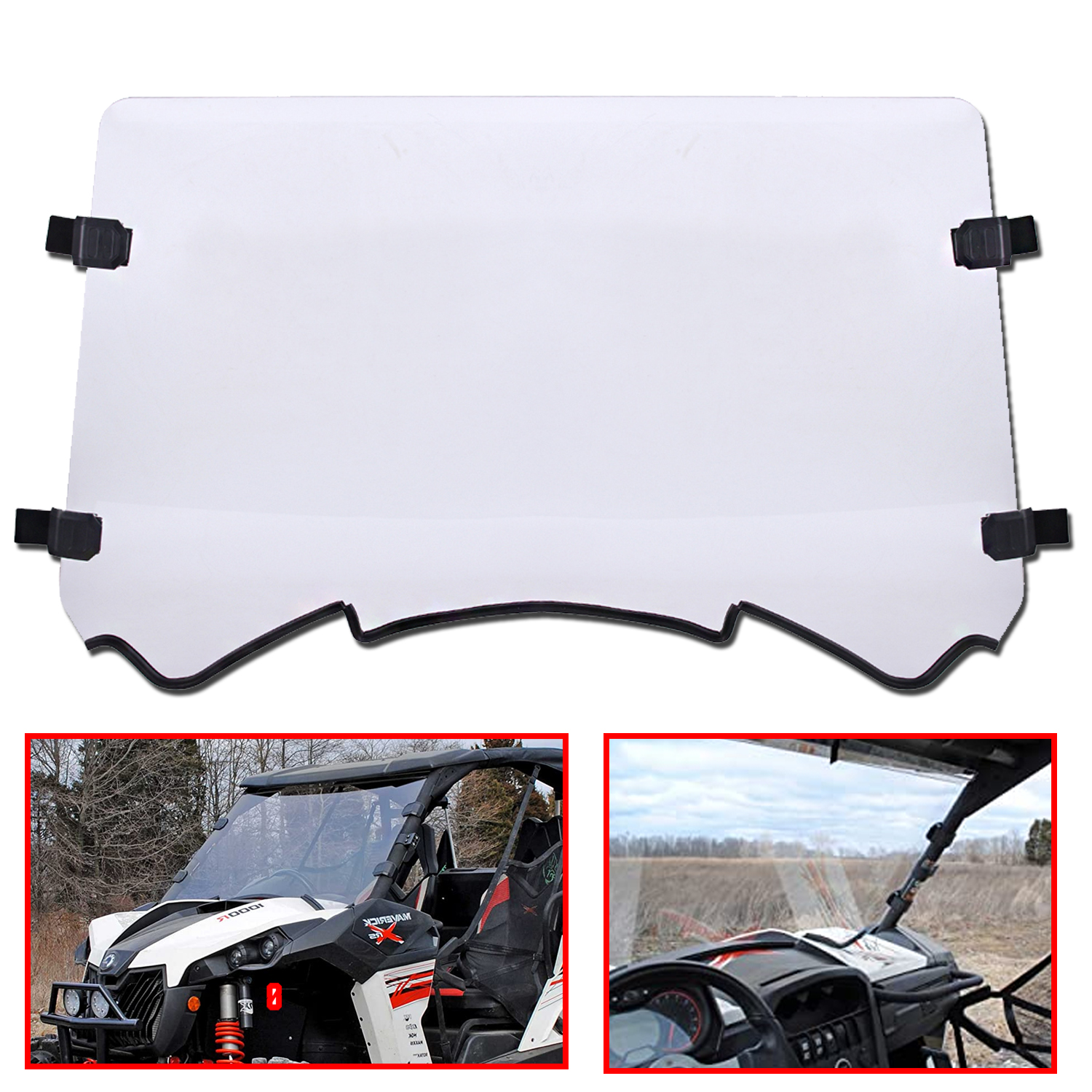 For Can Am Maverick  -1 000R-  Max  -1 000R-  2013-2018 UTV Polycarbonate Full Windshield photo 1