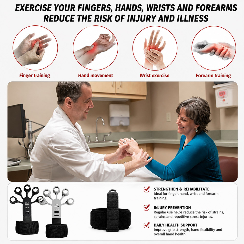 Finger Strengthener Silicone Five Finger Exerciser Adjustable Resistance Hand Gripper Finger Trainer For Home Gym Hand Strength Training Rehabilitation Wrist Forearm Muscle Portable Lightweight photo 5