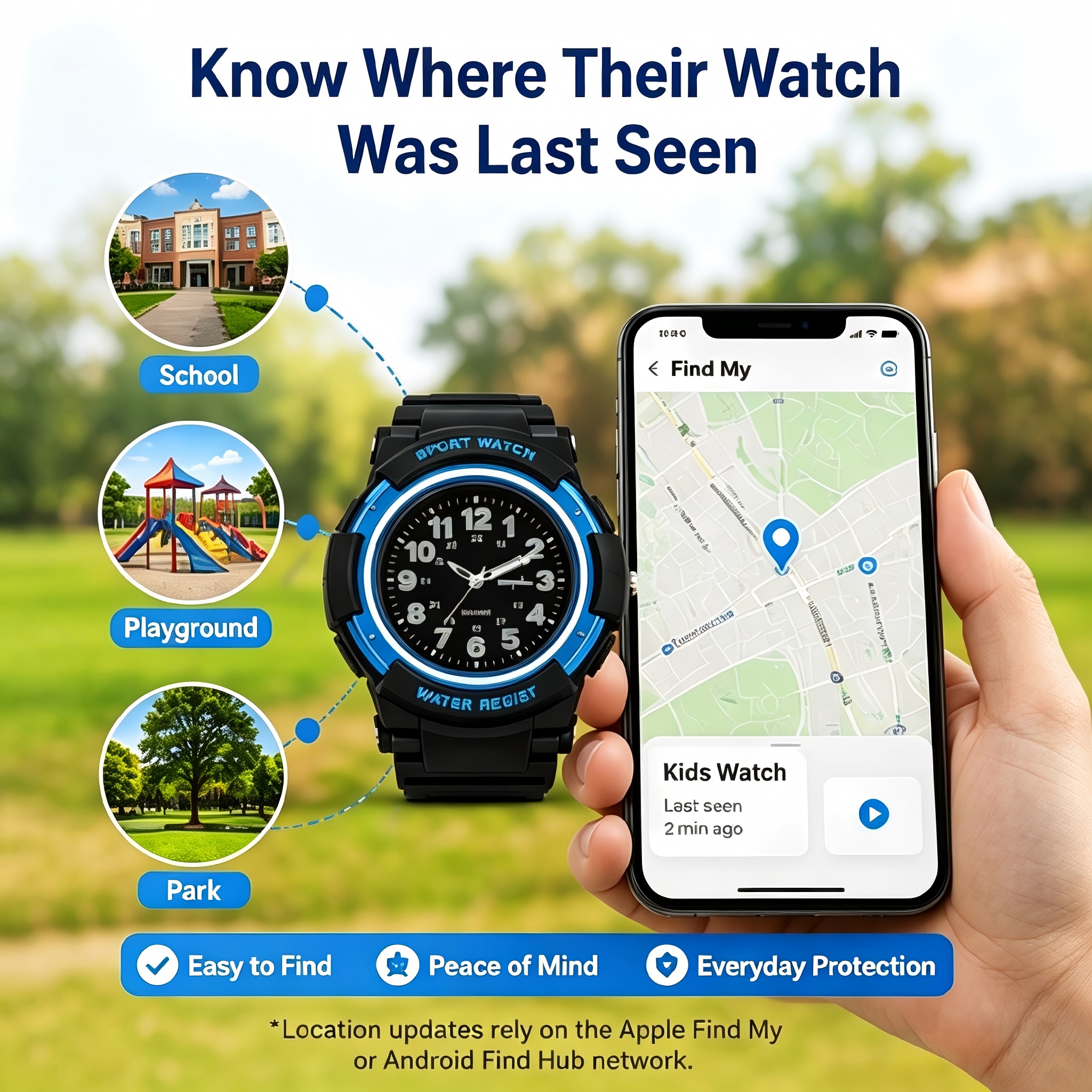 Kids Anti-Lost Watch Find My Android Find Hub Bluetooth Tracker Quartz Watch IP68 Waterproof No Subscription photo 8