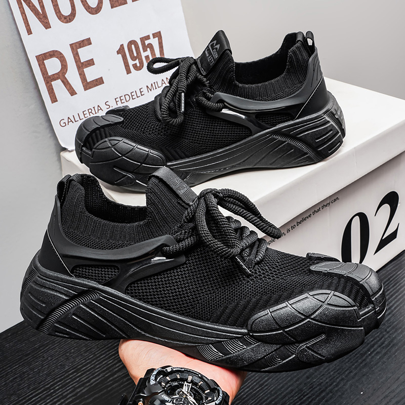 2026 New Summer Fly Knit Mesh Breathable Korean Style Skate Shoes, Casual Running Sneakers For Students photo 1