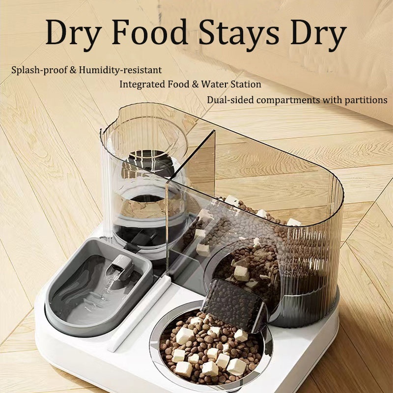 2 In 1 Automatic Cat Feeder Water Dispenser Dry Wet Pet Dog Puppy Food Dispenser photo 1