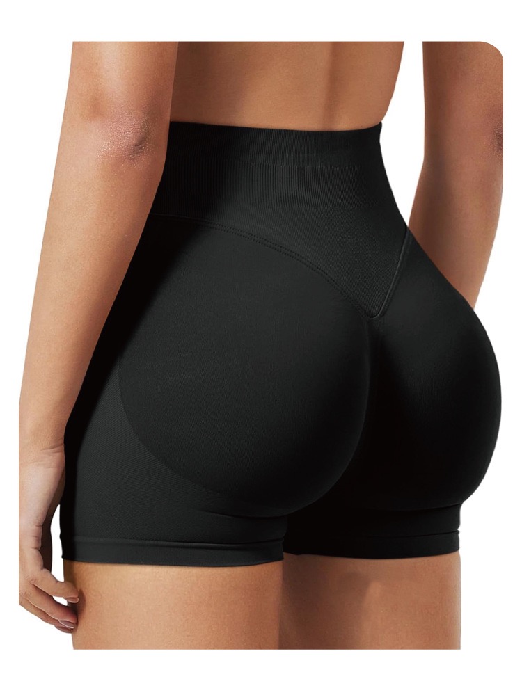 Women's Seamless High Waist Yoga Shorts, Butt Lifting Workout Biker Shorts, Tummy Control Athletic Gym Shorts For Running Fitnes photo 7