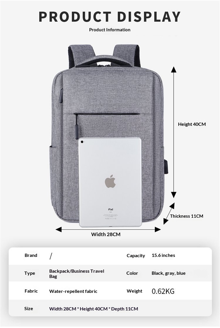 New Backpack For Men, Large Capacity Backpack, Multifunctional Backpack, Business Computer Bag, USB Charging Backpack - Black photo 6