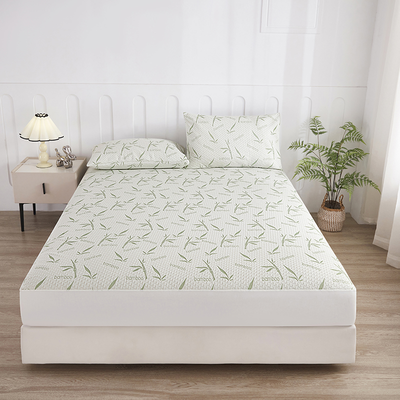 1PC Bamboo Cooling Fitted Sheet, Breathable Mattress Cover, Soft Deep Pocket Bed Sheet For Bedroom photo 1
