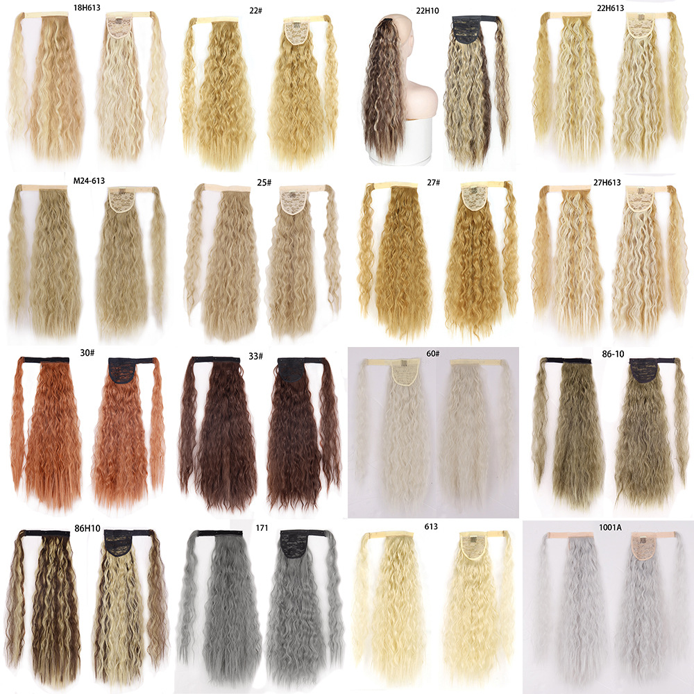 Ponytail Wig Water Wave Velcro Banding Chemical Fiber High Temperature Silk photo 7