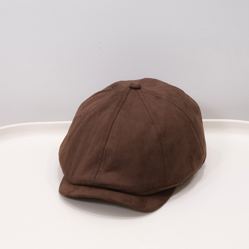 Vintage Fashion Autumn-winter Versatile Brushed Octagonal Brimmed Forward Hat With British Style Solid Color Versatile Casual Baseball Cap Beret photo 4