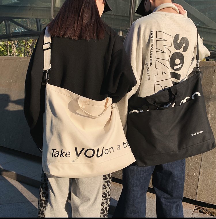 Vintage Canvas Bag Luggage Travel Bag Oversized Capacity Canvas Storage Bag Portable Business Handbag - White photo 5