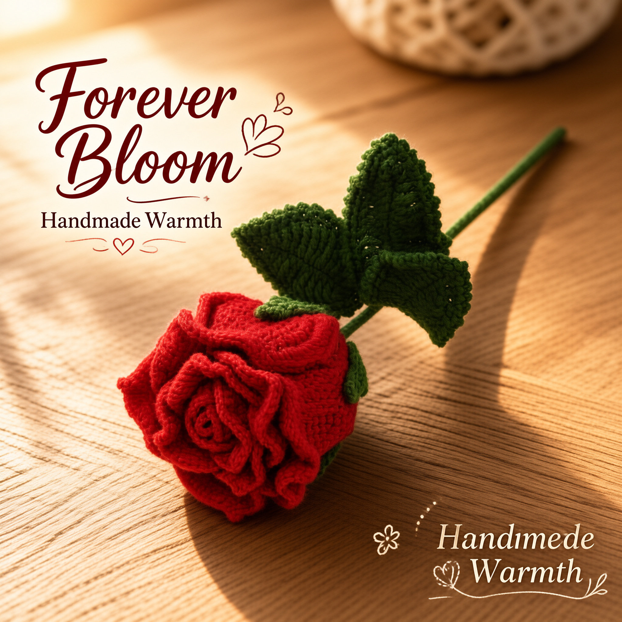 Finished Hand Crochet Rose Bouquet Knitted Artificial Rose Flower Valentine's Day Gift For Girlfriend  Best Friend Home Table Decor photo 1