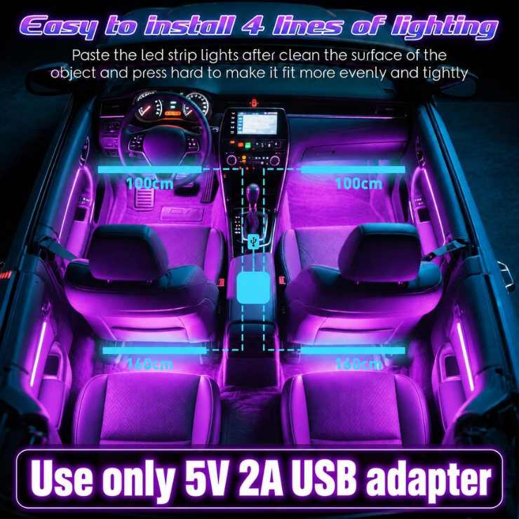 Winzwon Car Interior Lights, LED Lights For Halloween Car Accessories photo 5