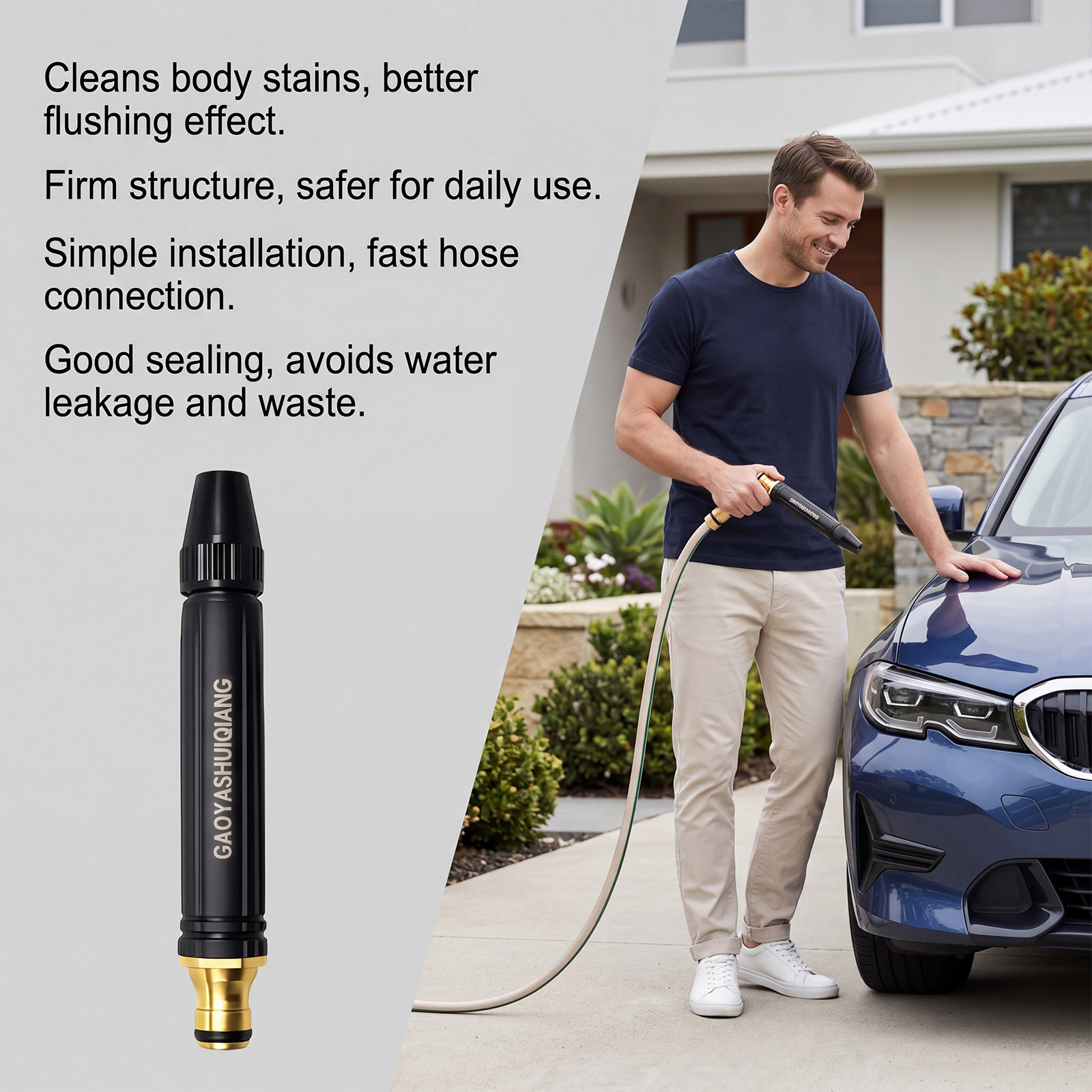 High Pressure Car Wash Spray Gun, Portable Power Washer Wand For Auto Home Cleaning photo 1