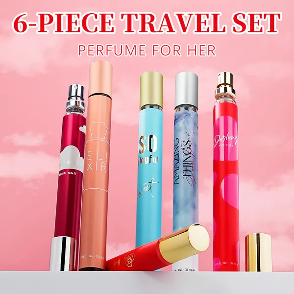 6pcs Travel Set, Women's Eau De Parfuma Spray, Long Lasting Fragrance, 6 Different Flavor, Perfect For Holiday Gifts, Dating, Daily Life, Parties, 1.18fl.oz Bottle photo 1