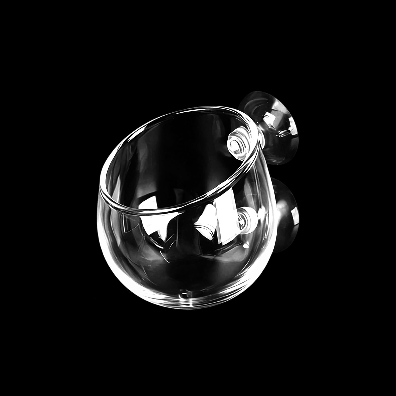 Glass Aquarium Plant Pot For Decoration, Aquatic Plant Pot Cup With Suction Cup, Betta Resting Bed Spot, Aquarium Planter Landscaping Decor Cup With Colorful And Clear Stones photo 2