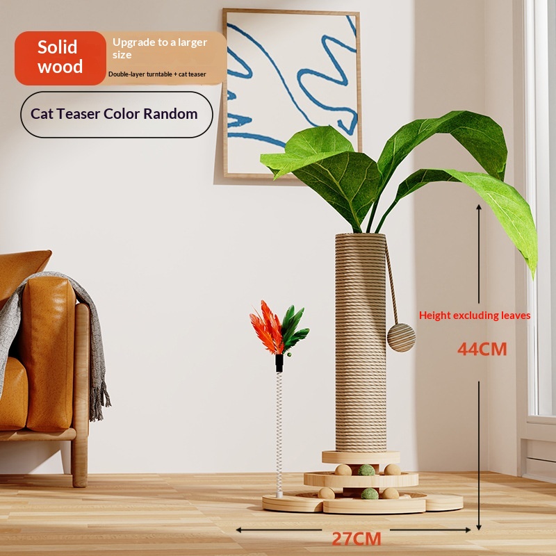 Cat Climbing Frame With Solid Wood Scratching Board, Durable Scratch-Resistant Cat Teaser Stick, Not Easy To Shed Debris, Cat Toy, Pet Supplies, Cross-Border Hot Seller photo 6