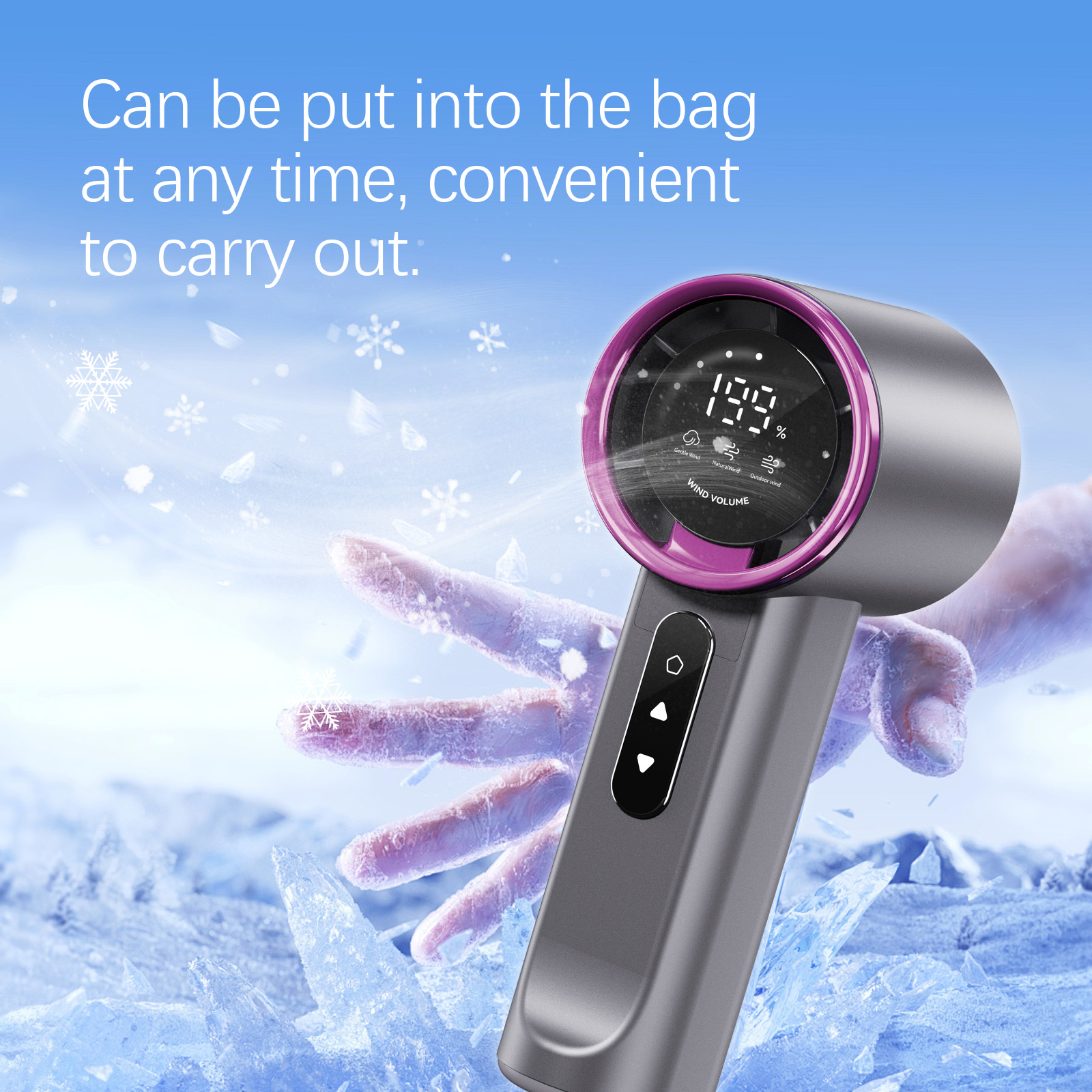 High-speed Handheld Fan Purple photo 7