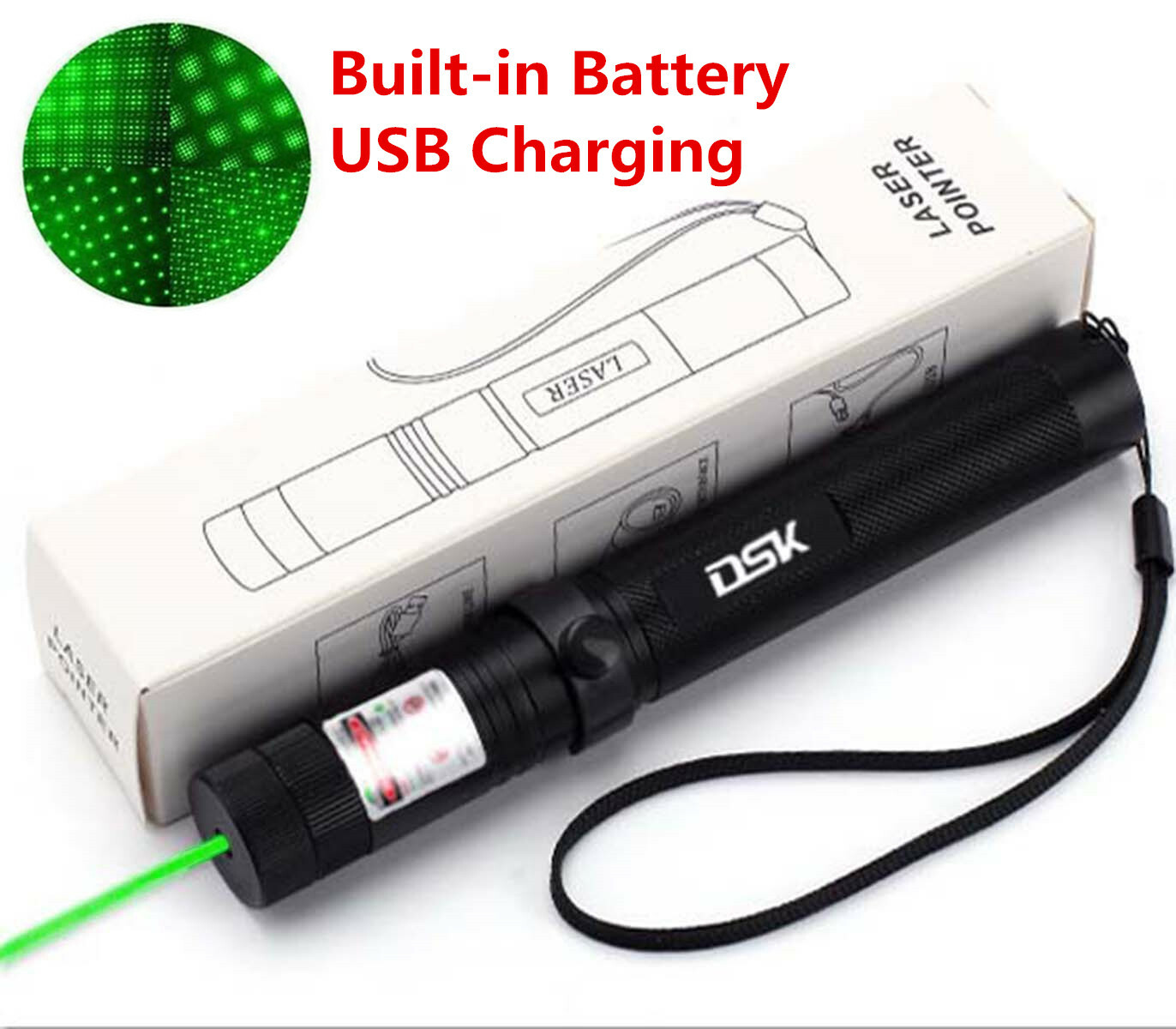 Green Laser Pointer Pen Light USB Rechargeable 990Miles 532NM Astronomy Visible Beam Light 1mw Flashlight photo 5