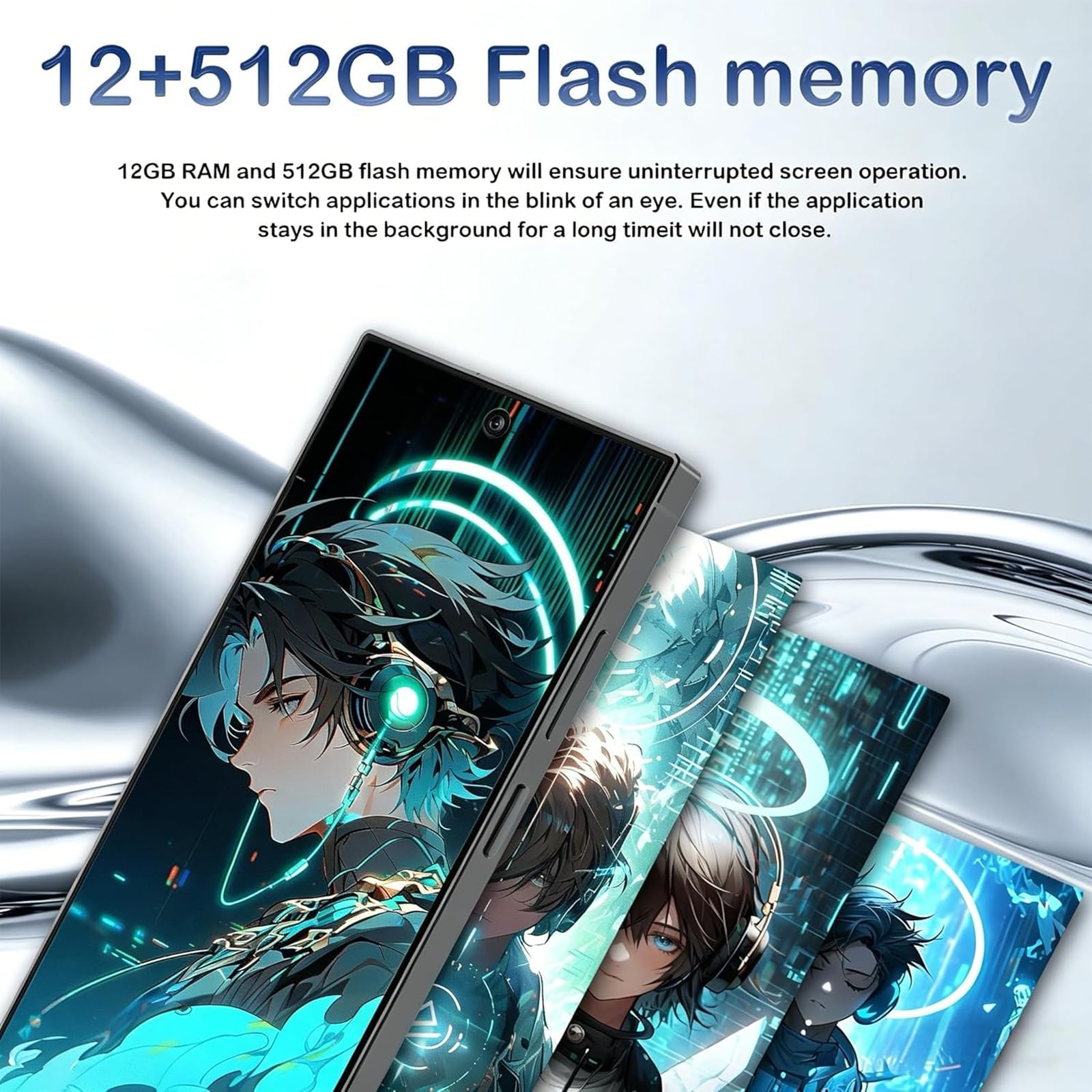 C25 Ultra Unlocked Phone With NFC, 12-512GBSmartphone,8000mAh,6.9in  HD Screen,Android 15 Cell Phone,5G -Built In Pen-Dual SIM-Fingerprint Unlock-Face ID photo 2